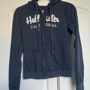 Hollister dark grey zipper hoodie